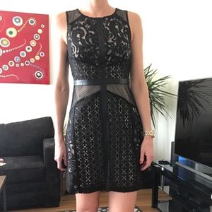 Mossimo black lace nude dress